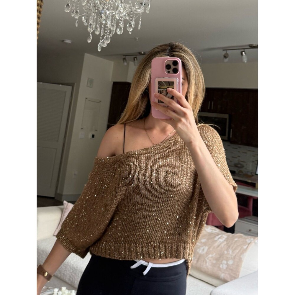 Coastal Glam Off Shoulder Sequin Knit Mermaid